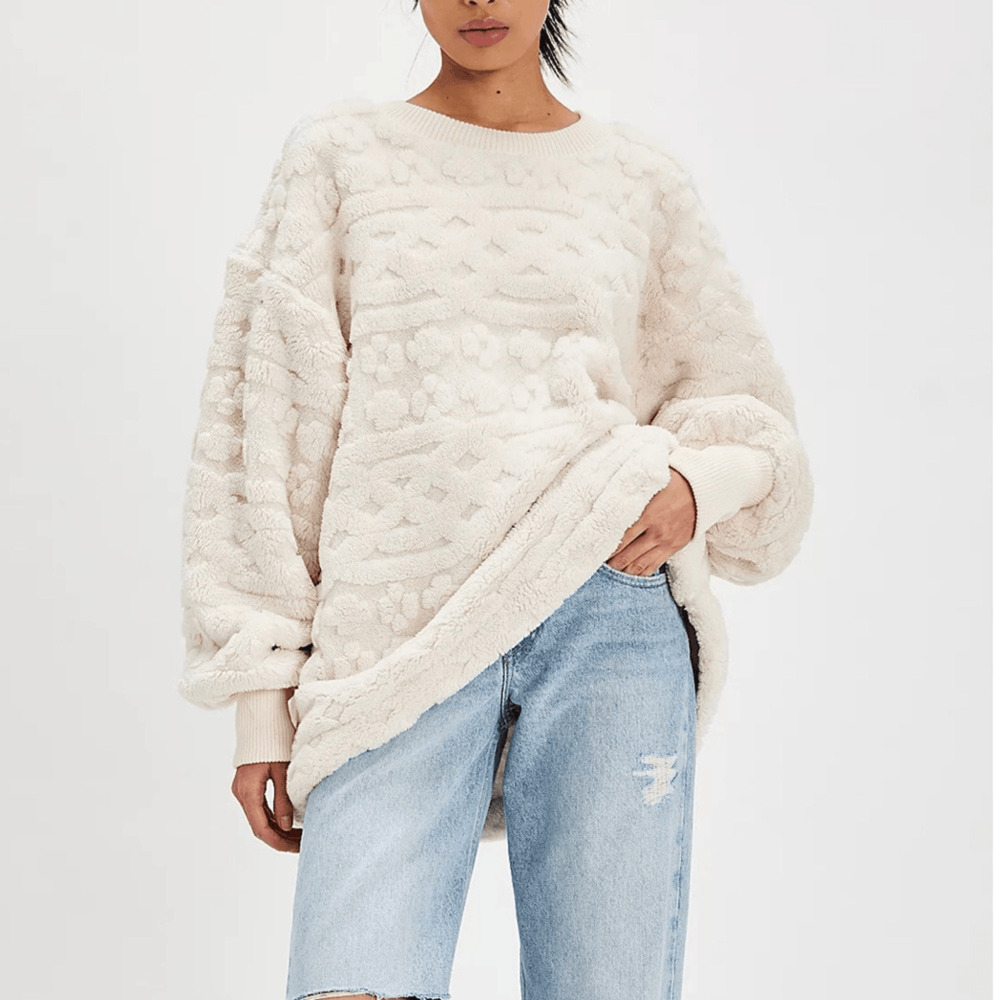 NEW! Free People cable sweatshirt